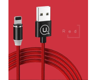 USAMS Kabel magnetyczny U-Sure lightning 1m 2,1A pleciony czerwony - 1568989 - zdjęcie 4